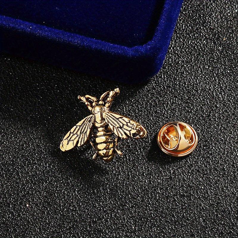 Retro Bee Alloy Brooch Collar Pin Dual use Shirt Suit Accessories