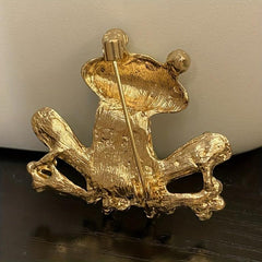 Colorful Enamel Frog Brooch Pin for Women Men with Rhinestone