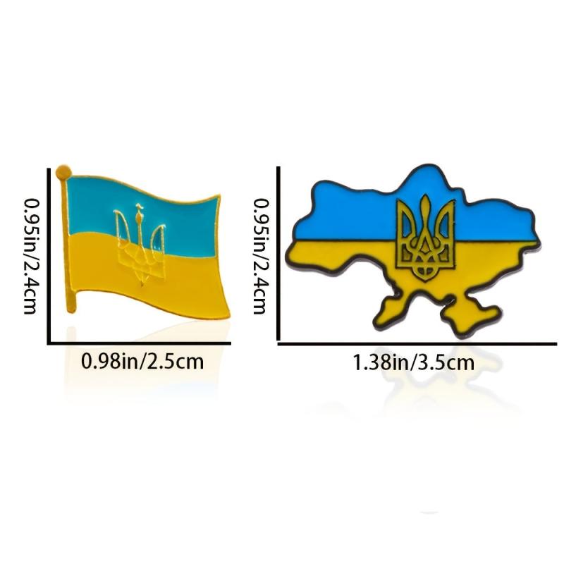 Ukraine Flag Brooch Pin - Patriotic Ukrainian Flag Jewelry