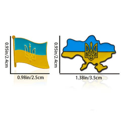 Ukraine Flag Brooch Pin - Patriotic Ukrainian Flag Jewelry