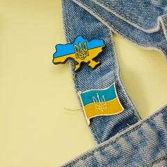 Ukraine Flag Brooch Pin - Patriotic Ukrainian Flag Jewelry
