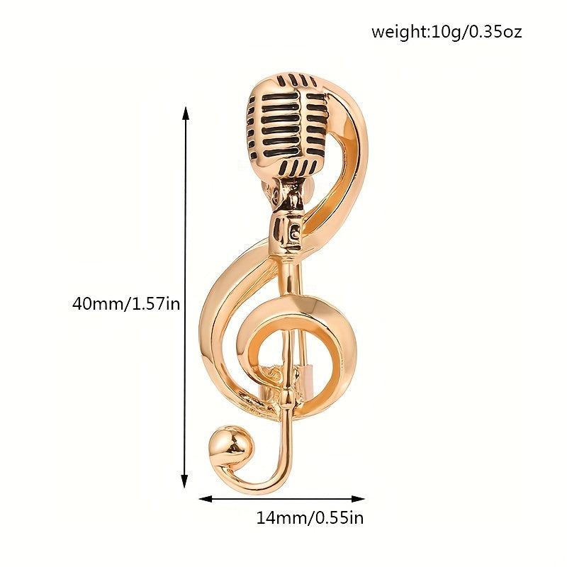 Microphone Music Brooch Pin
