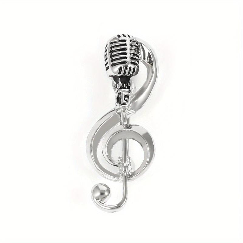 Microphone Music Brooch Pin