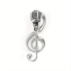 Microphone Music Brooch Pin