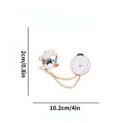 Aluminum Alloy Rabbit Pocket Watch Brooch