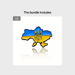Ukraine Flag Map Print Brooch