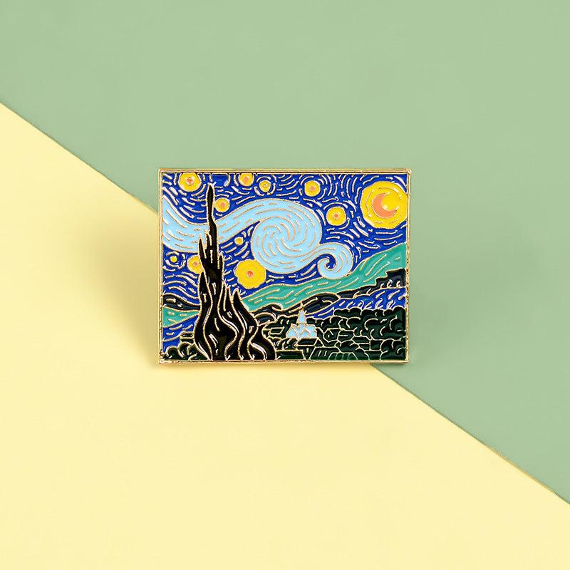 Starry Sky Moonlit Night Brooch Christmas Gift