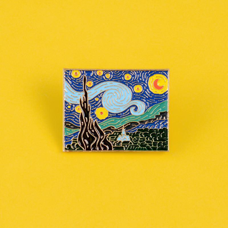 Starry Sky Moonlit Night Brooch Christmas Gift