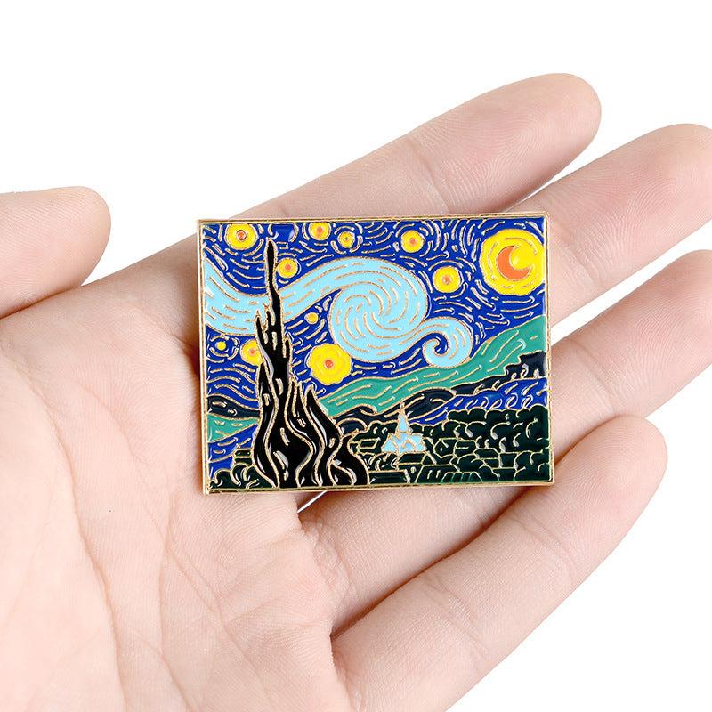 Starry Sky Moonlit Night Brooch Christmas Gift