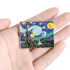 Starry Sky Moonlit Night Brooch Christmas Gift