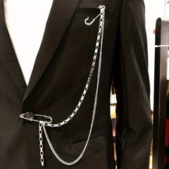 Street Style Waist Chain Brooch for Men and Women