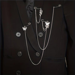 Street Style Waist Chain Brooch for Men and Women