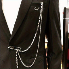 Street Style Waist Chain Brooch for Men and Women