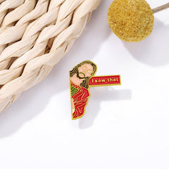 Jesus Cartoon Character Head Pin