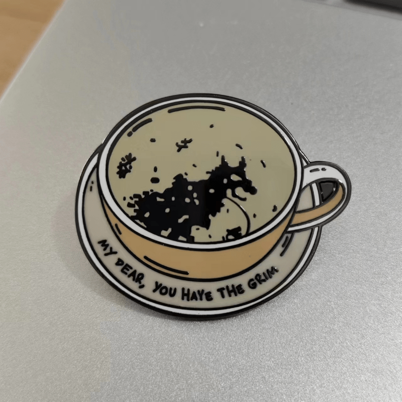 Aluminum Alloy Coffee Cup Brooch