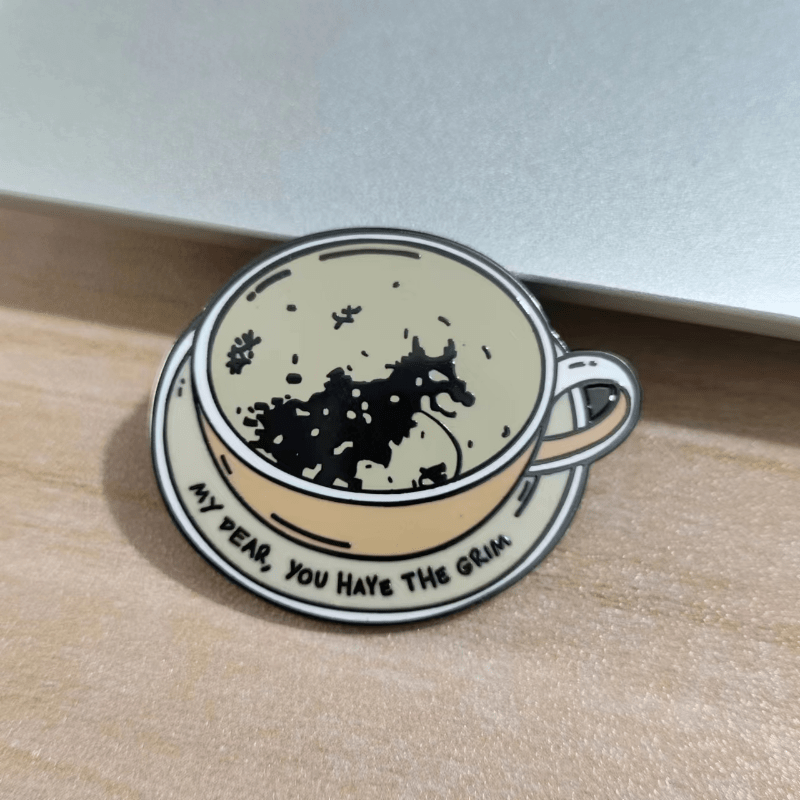 Aluminum Alloy Coffee Cup Brooch