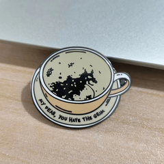 Aluminum Alloy Coffee Cup Brooch