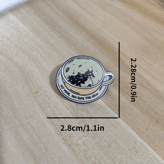 Aluminum Alloy Coffee Cup Brooch