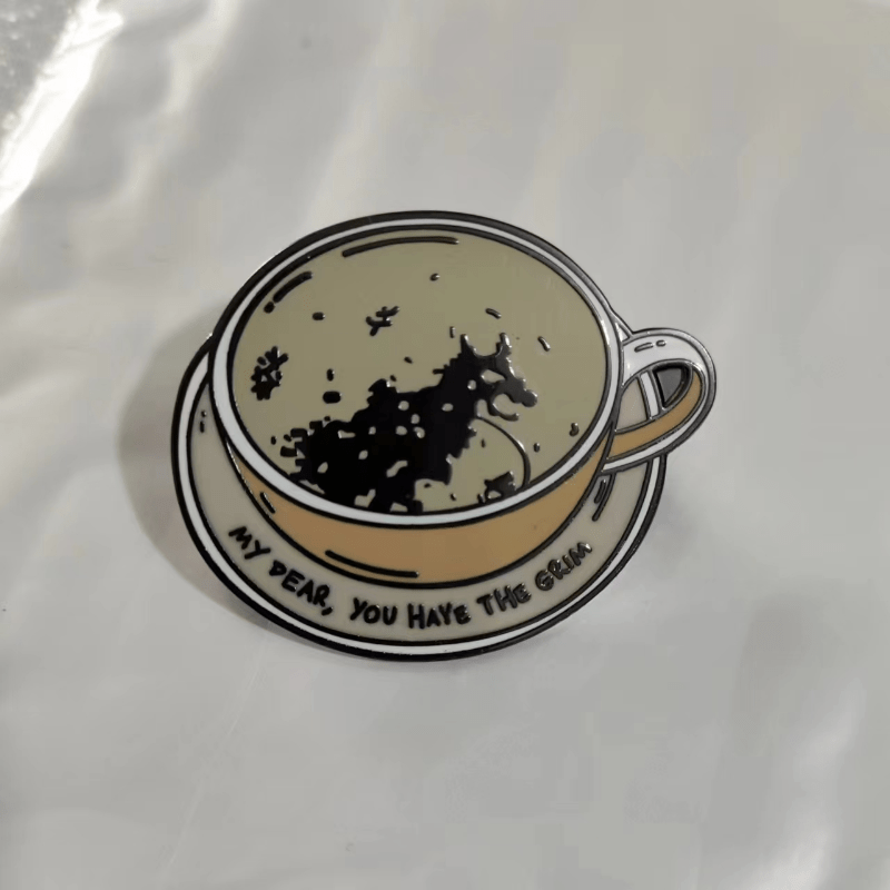 Aluminum Alloy Coffee Cup Brooch