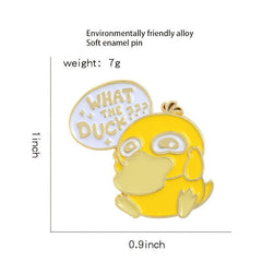 Yellow Duck 'What The Duck' Cartoon Enamel Pin Button