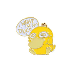 Yellow Duck 'What The Duck' Cartoon Enamel Pin Button
