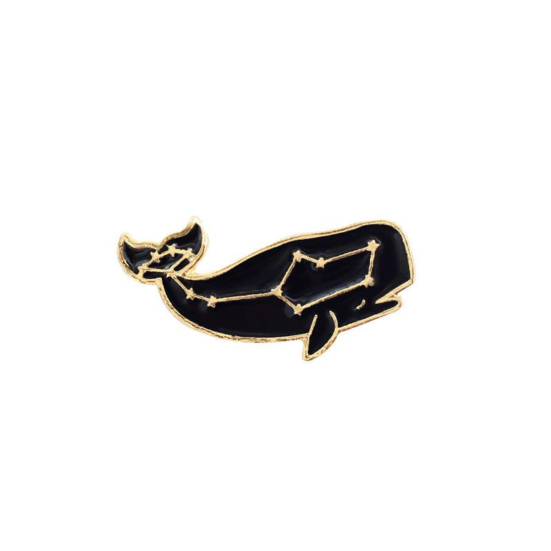 Cetacean Pattern Drip Oil Brooch Dolphin Pin