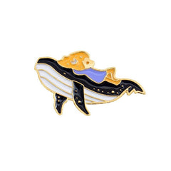 Cetacean Pattern Drip Oil Brooch Dolphin Pin