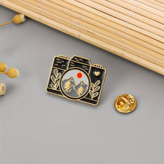 Camera Landscape Brooch Pin Nature Scene Photography Jewelry