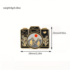 Camera Landscape Brooch Pin Nature Scene Photography Jewelry