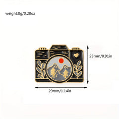 Camera Landscape Brooch Pin Nature Scene Photography Jewelry