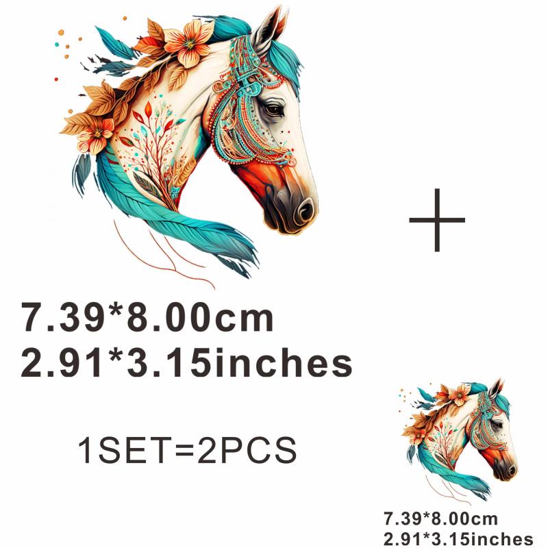 Horse Printing Patch Creative Hand painted Painting Heat Transfer