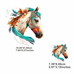Horse Printing Patch Creative Hand painted Painting Heat Transfer