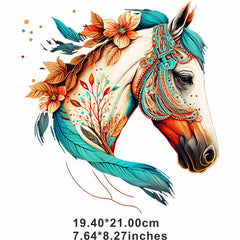 Horse Printing Patch Creative Hand painted Painting Heat Transfer