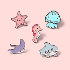 Creative Sea Animal Brooch, Set of 5