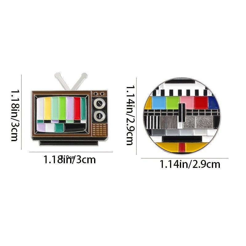 Retro TV No Signal Brooch Pin