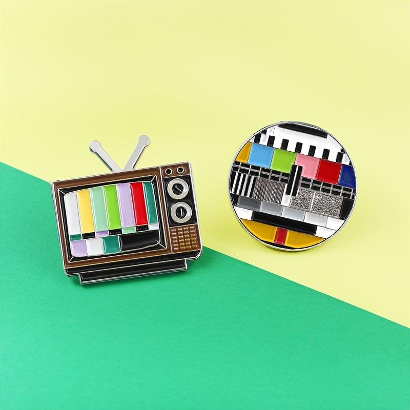 Retro TV No Signal Brooch Pin