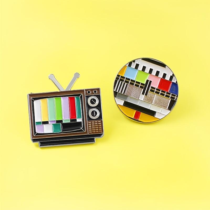 Retro TV No Signal Brooch Pin