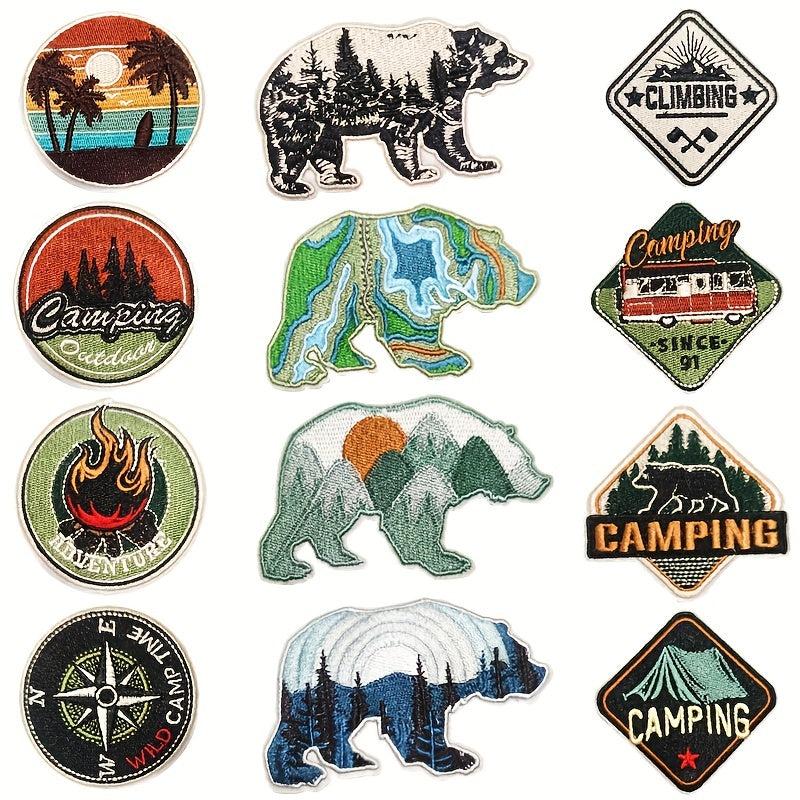 Outdoor Camping Bear Mountain Patches DIY Craft