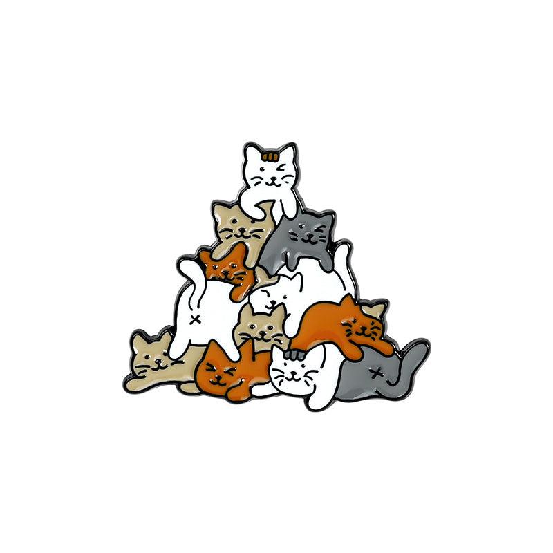 Cup Of Cats Pattern Enamel Pin