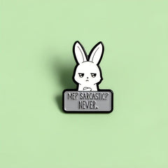 Funny Sarcastic Bunny Enamel Pin