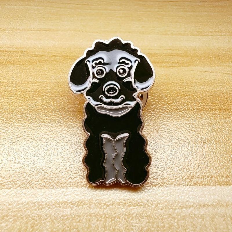 Colorful Schnauzer Husky Nobleman Dog Brooch Men