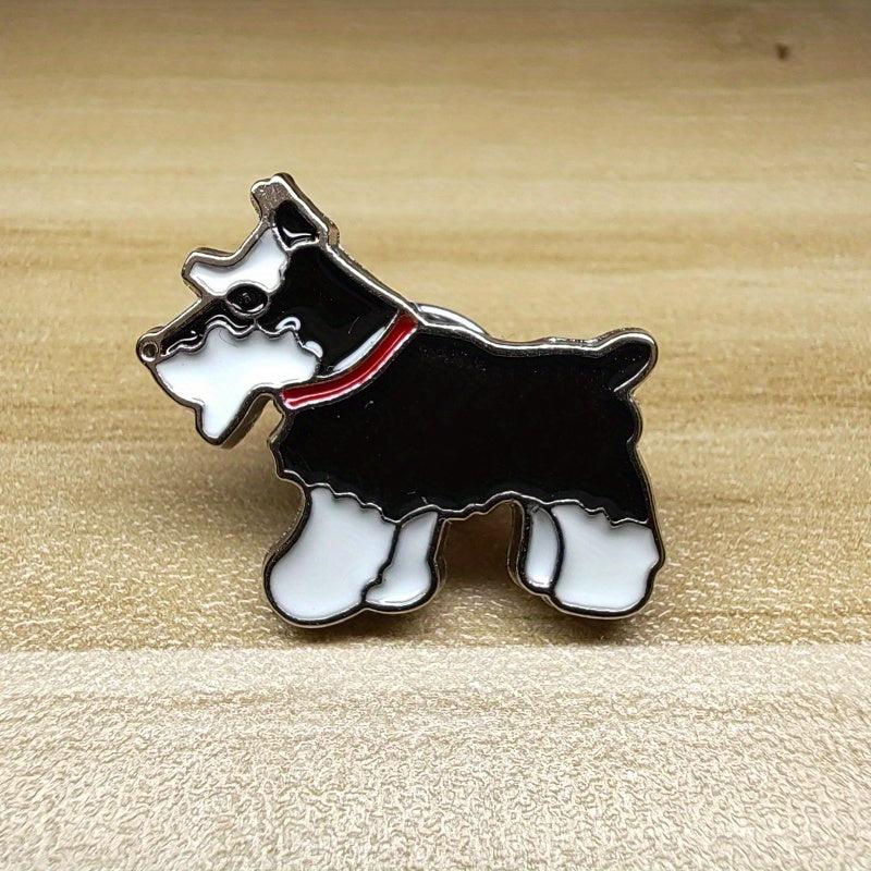 Colorful Schnauzer Husky Nobleman Dog Brooch Men