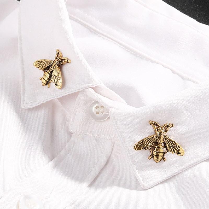 Retro Bee Brooch Wedding Suit Brides Men's Women's Shirt Collar Pin