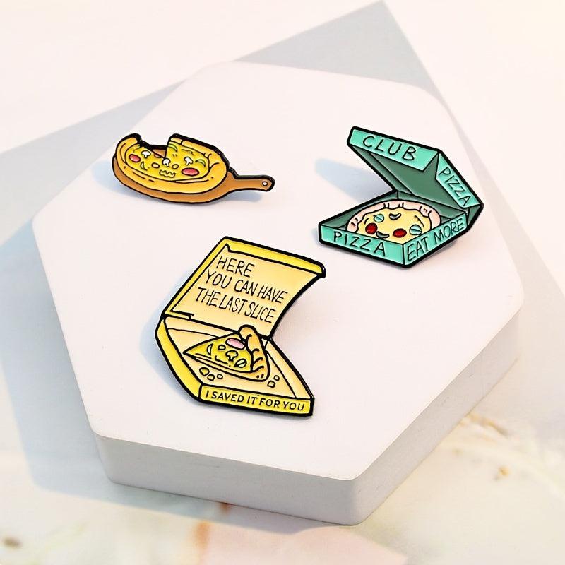 Open Boxed Pizza Brooch