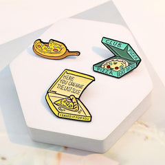 Open Boxed Pizza Brooch