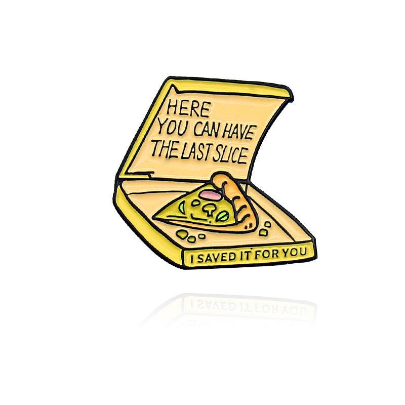 Open Boxed Pizza Brooch