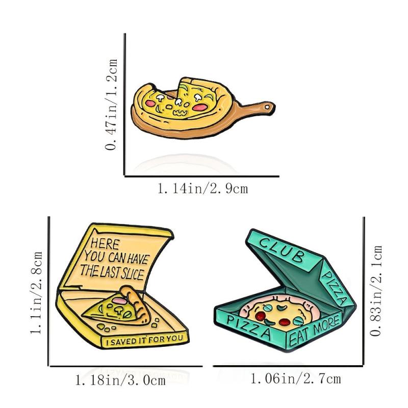 Open Boxed Pizza Brooch