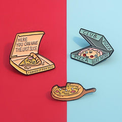 Open Boxed Pizza Brooch