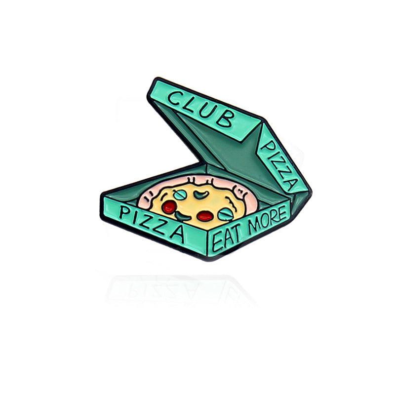 Open Boxed Pizza Brooch