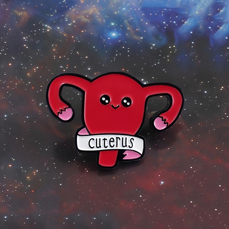 Maternal Uterus Shaped Alloy Brooch Chest Pin Red